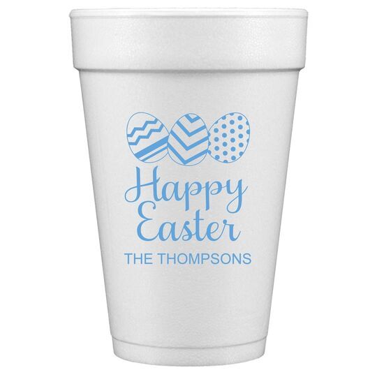 Decorated Easter Eggs Styrofoam Cups